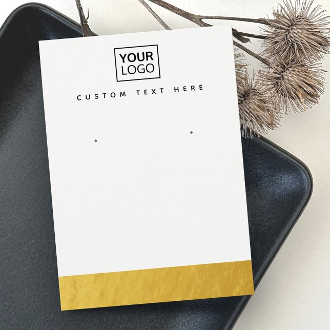 Gold Look Rand benutzerdefinierte Logo-Ohrsichtkar (Von Creator hochgeladen)