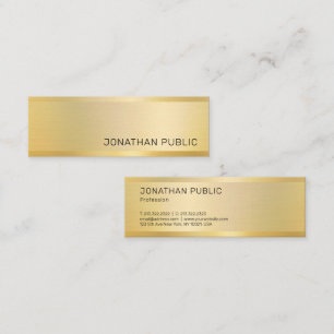 Gold Look Template Moderne Elegantes einfaches Des Mini Visitenkarte