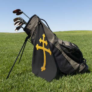Gold Lorraine Cross auf Black/Christlich Golf Hand Golfhandtuch