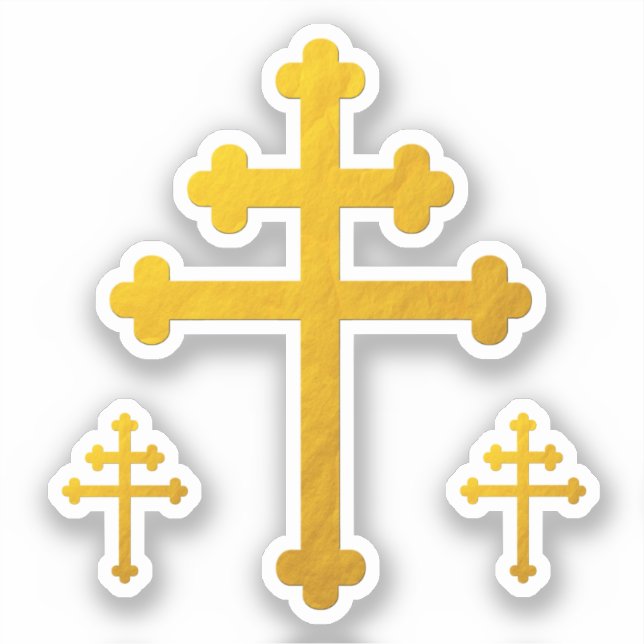 Gold Lorraine Cross / Large Sticker (Vorderseite)