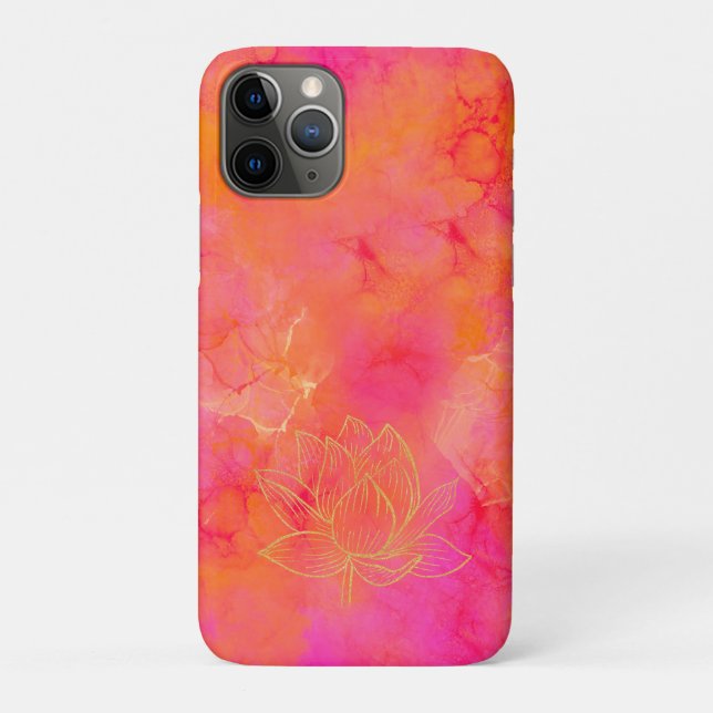 Gold Lotus Blume Illustration Rosa Farbe Kunst Case-Mate iPhone Hülle (Rückseite)
