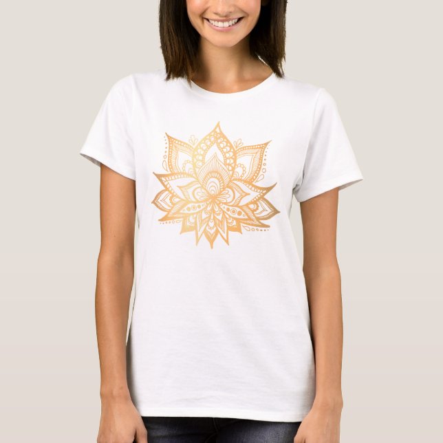 Gold Lotus Blume T-Shirt (Vorderseite)