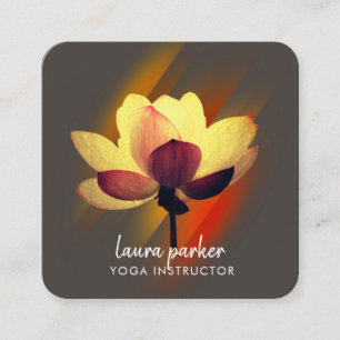 Gold Lotus Blume Yoga Instruktor Wasserfarben Quadratische Visitenkarte