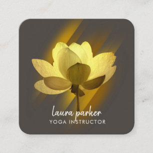 Gold Lotus Blume Yoga Instruktor Wasserfarben Quadratische Visitenkarte