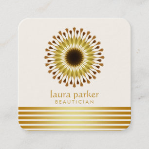 Gold Lotus Blume Yoga Medizin Wellness-Center Quadratische Visitenkarte