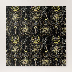 Gold Lotus: Crescent Vintag Elegance. Puzzle