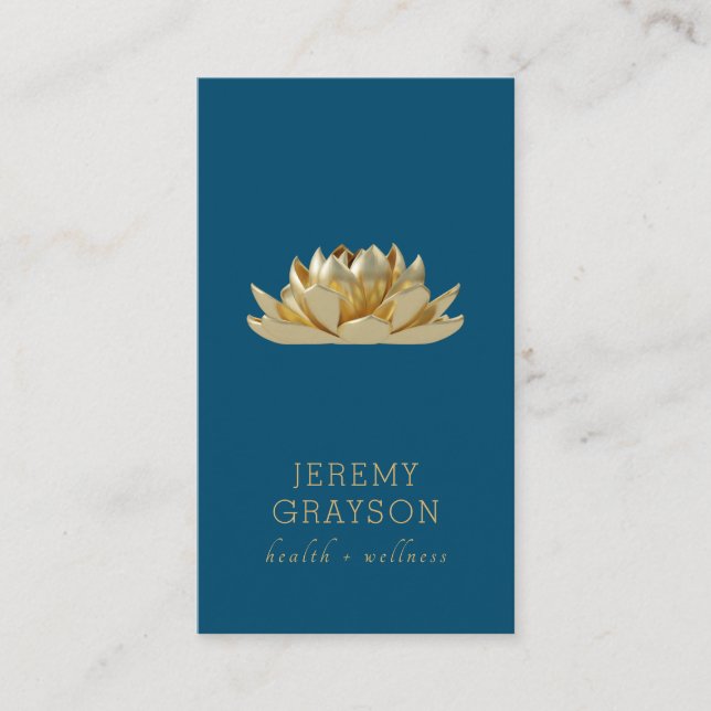 Gold Lotus Flower Business Card Visitenkarte (Vorderseite)