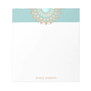 Gold Lotus Flower Mandala Notepad Notizblock