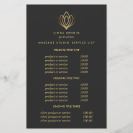 Gold Lotus Gray Wellness-Center & Massage Preise & Flyer