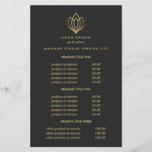 Gold Lotus Grey Spa & Massage Preise & Leistungen Flyer