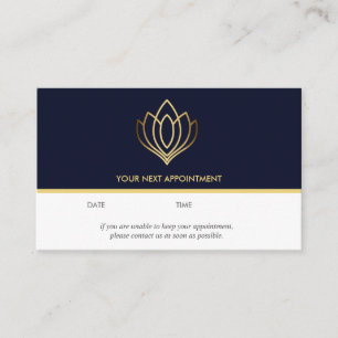 Gold Lotus Logo Blau Yoga für Wellness-Massage Visitenkarte