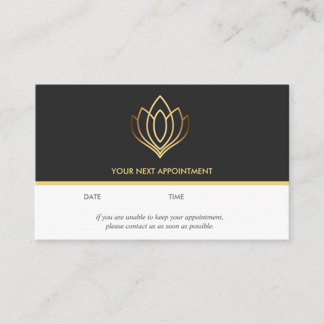 Gold Lotus Logo | Grau | Yoga für Wellness-Massage Visitenkarte (Vorderseite)