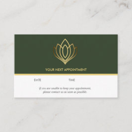Gold Lotus Logo | Grün | Yoga für Wellness-Massage Visitenkarte