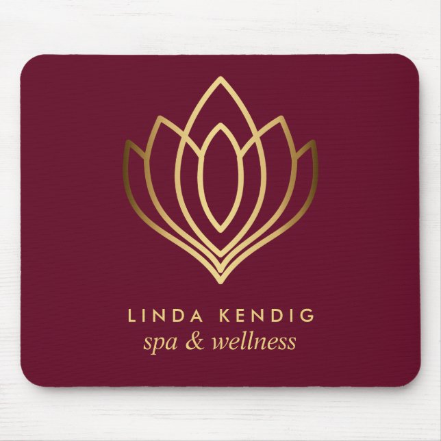 Gold Lotus Logo Ruby | Personalisiert Name hinzufü Mousepad (Vorne)