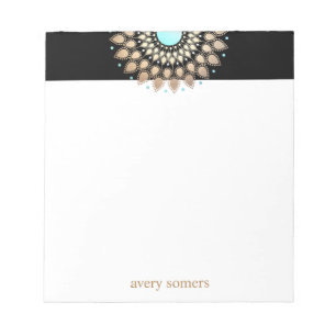 Gold Lotus Mandala Gesundheitstherapeut Notepad Notizblock