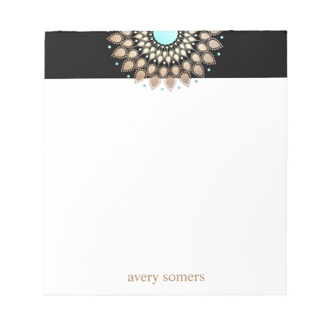 Gold Lotus Mandala Gesundheitstherapeut Notepad Notizblock (Vorderseite)