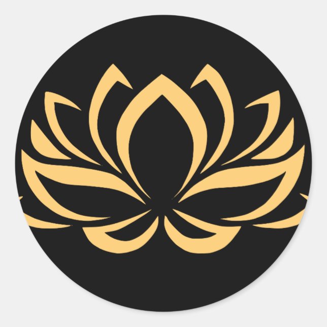Gold Lotus Runder Aufkleber (Vorderseite)