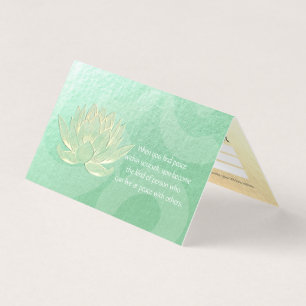 Gold Lotus Yoga Meditation Instruktorpreisliste Visitenkarten