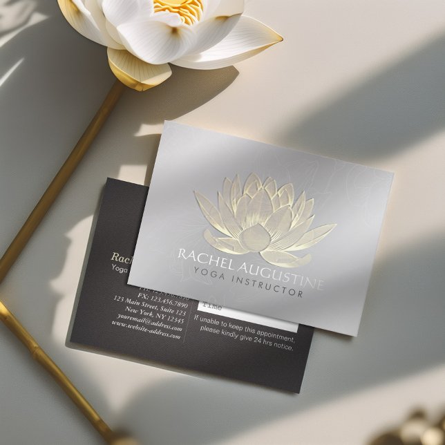 Gold Lotus Yoga Medizin Lehrer Ernennung Terminkarte (Von Creator hochgeladen)