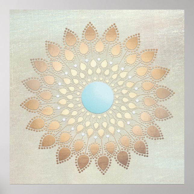 Gold Lotus Yoga und Meditation Poster (Vorne)