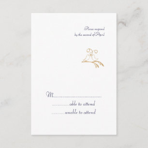 Gold Love Birds UAWG RSVP Karte