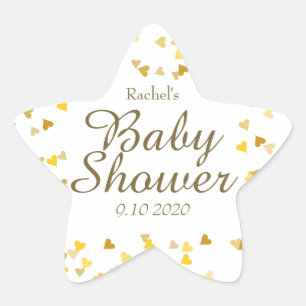Gold Love Hearts Baby Shower / Sprinkle / Paare Stern-Aufkleber