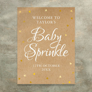 Gold Love Hearts Baby Sprinkle Boho Willkommenssch Poster