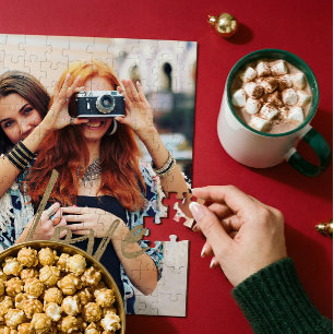Gold Love Pinsel Schrift Overlay Paar Foto Erinner Puzzle