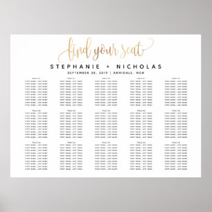 Gold Lovely Script Typografy Wedding Poster