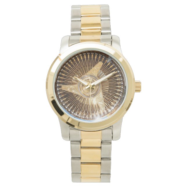 Gold Lowrider Wire Wheels Watch Armbanduhr (Vorderseite)