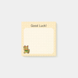 Gold Lucky Cat- Good Luck Post-it Klebezettel