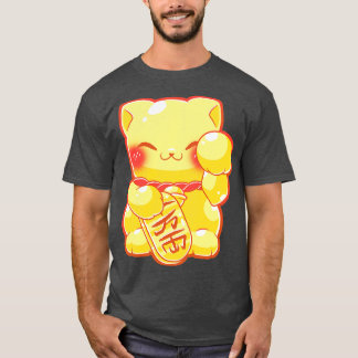 Gold Lucky Cat Maneki Neko T-Shirt