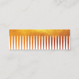 Gold Luxe Comb Hair Stylist Mini Visitenkarte