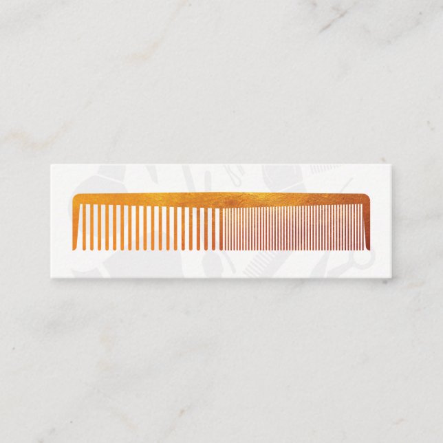 Gold Luxe Comb Hair Stylist Mini Visitenkarte (Vorderseite)