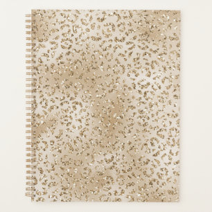 Gold Luxe Glitzer Leopard Print Planer