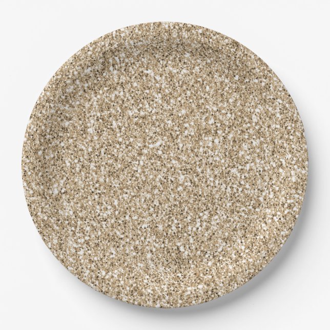 Gold Luxe Glitzer Pappteller (Vorderseite)