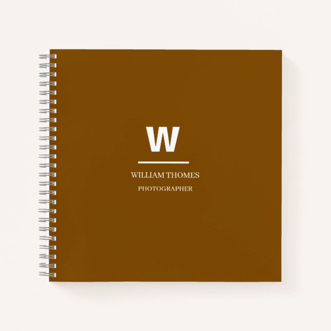 Gold Luxe Monogram Elegantes Minimal Design Notizbuch (Vorderseite)