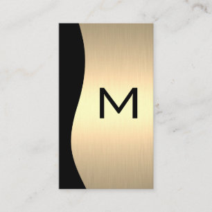Gold Luxe Monogram   Metallic Visitenkarte