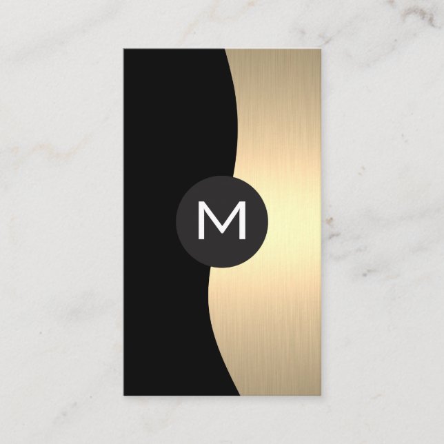 Gold Luxe Monogram Visitenkarte (Vorderseite)