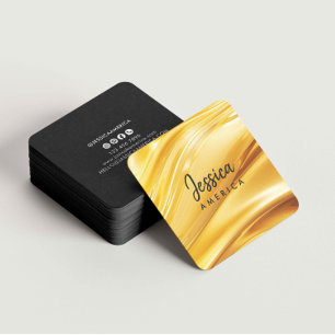 Gold Luxuriös Modern minimalist professionell Quadratische Visitenkarte