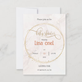 Gold Luxury Baby Dusche Einladung