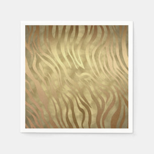 Gold Luxury Luxury Zebra Jungle Safari Glam Serviette