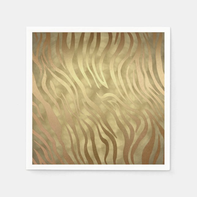 Gold Luxury Luxury Zebra Jungle Safari Glam Serviette (Vorderseite)