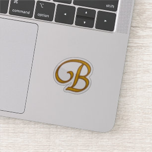 Gold Luxury Monogram B Aufkleber