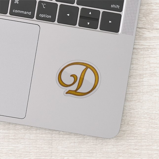 Gold Luxury Monogram D Aufkleber (Detail)