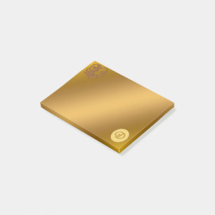 Gold Luxury Monogram D Post-it Klebezettel
