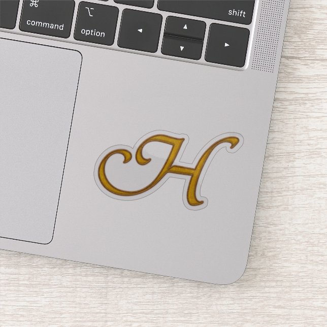Gold Luxury Monogram H Aufkleber (Detail)