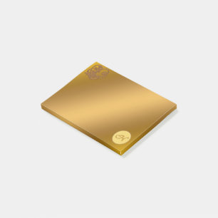 Gold Luxury Monogram H Post-it Klebezettel