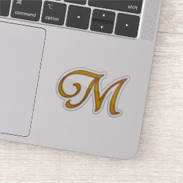 Gold Luxury Monogram M Aufkleber
