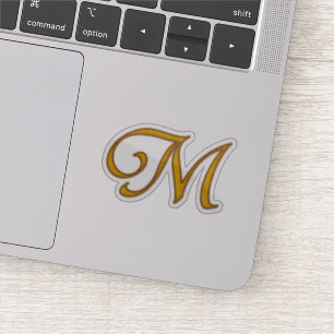 Gold Luxury Monogram M Aufkleber